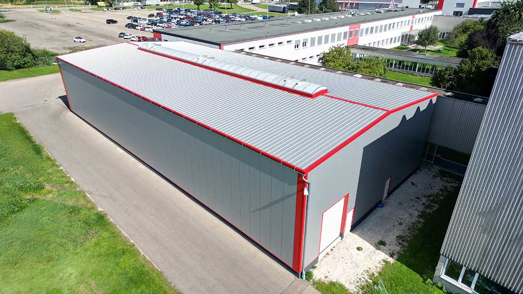 Logistikhalle Luftaufnahme